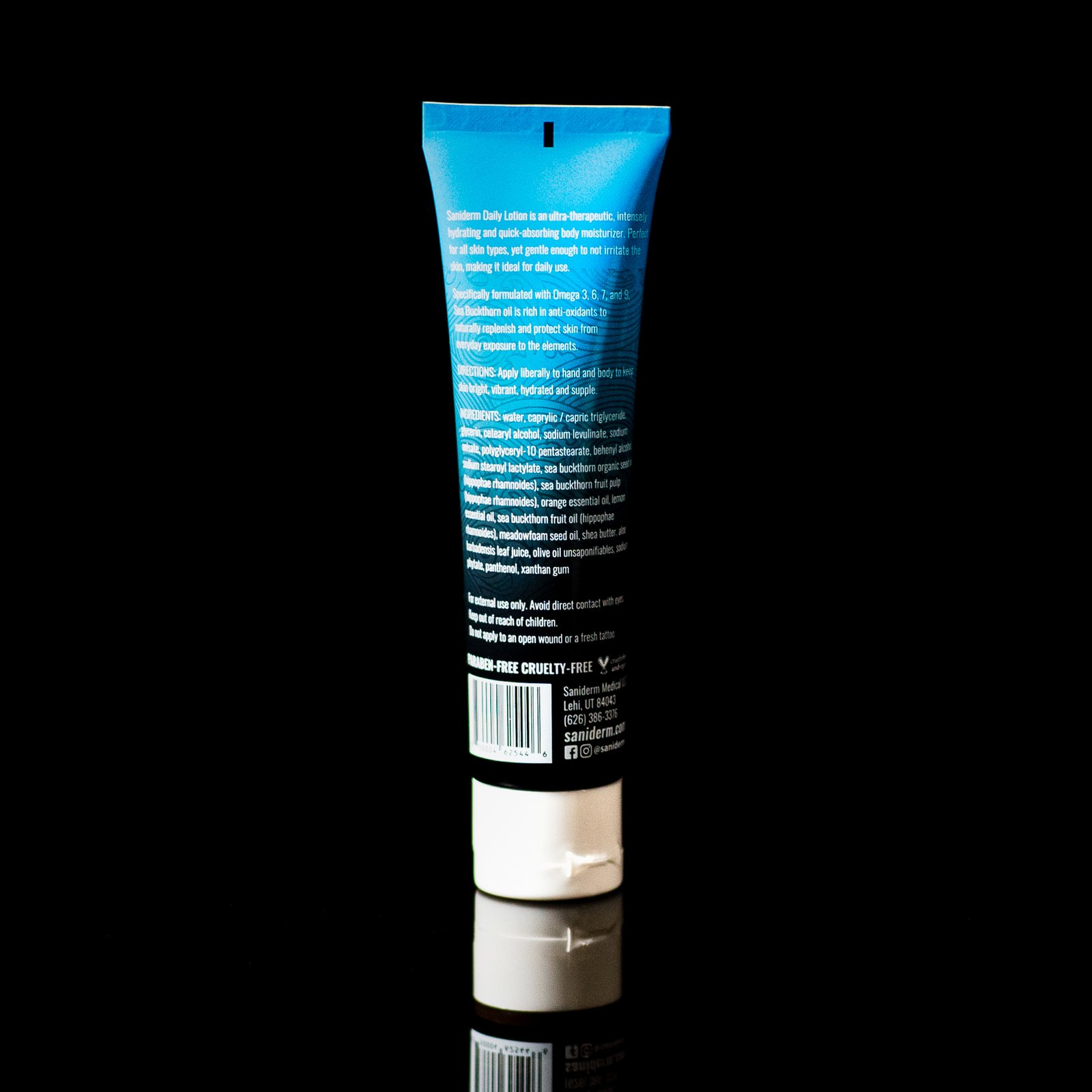 Saniderm daily lotion product image.