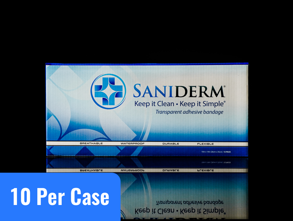 Saniderm 10 in x 14 in Tattoo Aftercare Bandage Personal Pack product image.