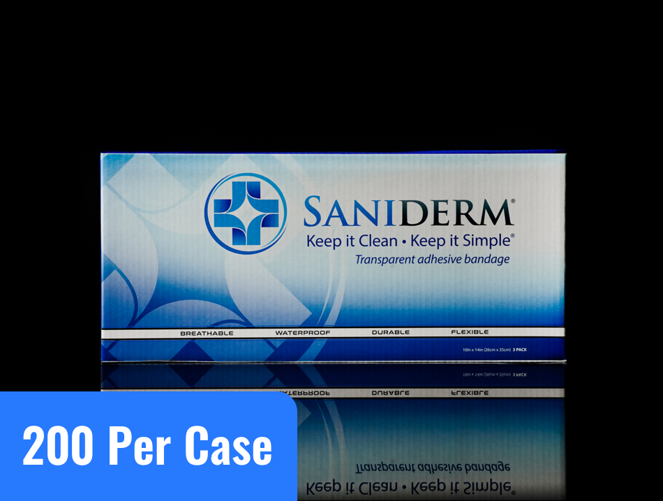 Saniderm 10 in x 14 in Tattoo Aftercare Bandage Personal Pack product image.