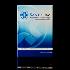 Saniderm bandage package product image.