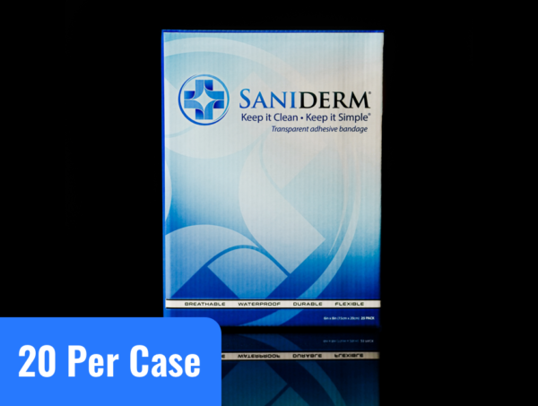 Saniderm 6 in by 8 in tattoo aftercare bandage personal pack product image.