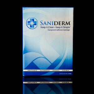 Saniderm 6 in by 8 in tattoo aftercare bandage personal pack product image.