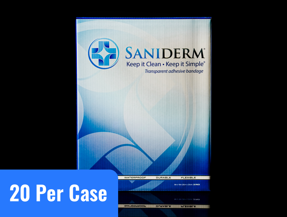 Saniderm 8 in by 10 in tattoo aftercare bandage personal pack product image.