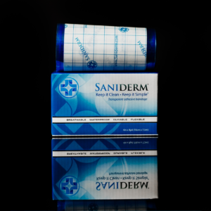 Saniderm 4 in by 8 yds professional tattoo aftercare bandage roll product image.