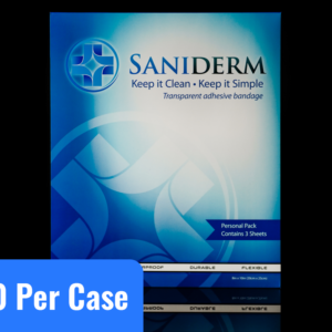 Saniderm 8 in by 10 in tattoo aftercare bandage personal pack product image.